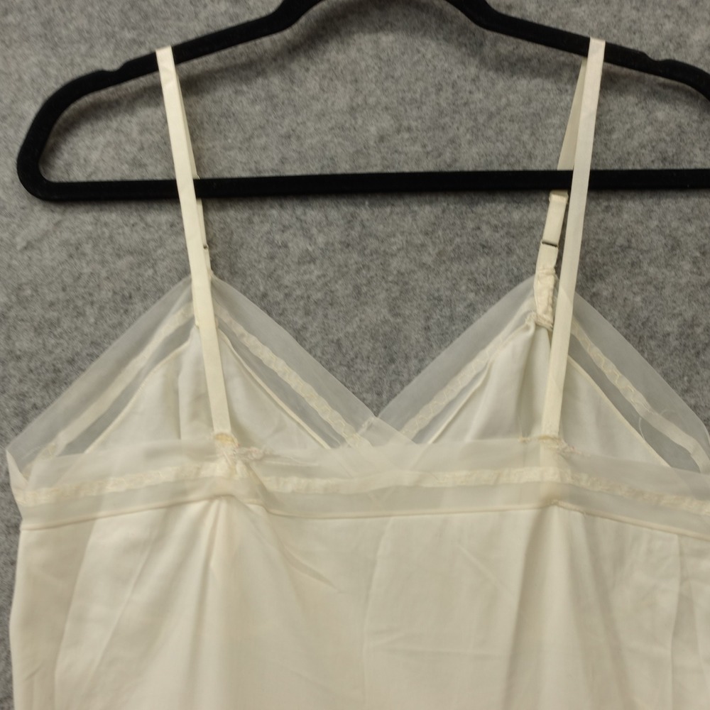 Vintage Coquette Slip Dress Women S Cream Angelcore Mesh Cami Lingerie Nightgown - Picture 8 of 11
